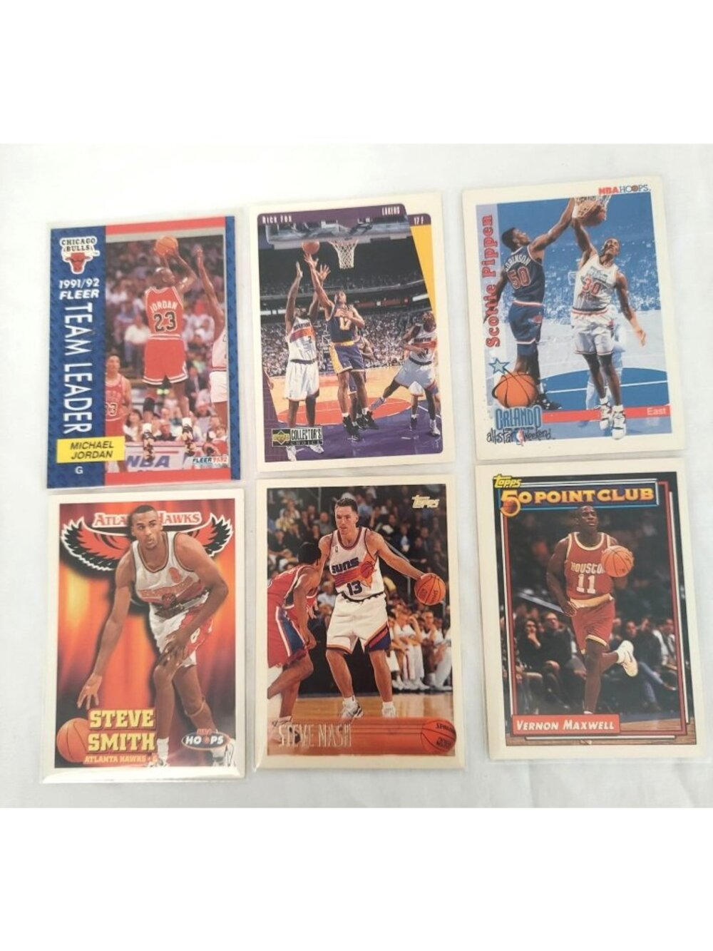 Vintage Mixed Basketball Trading Cards NBA Hoops, Upper Deck, & Topps 1990's Lot